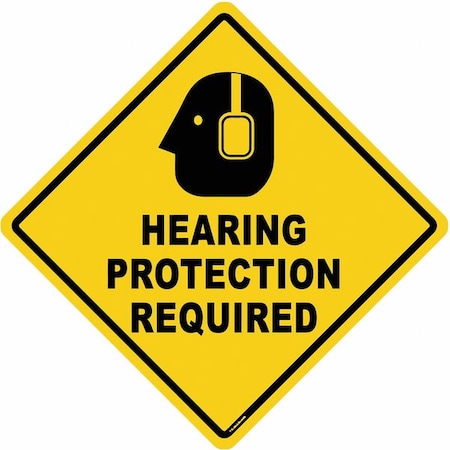 Stranco Anti-Slip Floor Sign, 17 in H, 17 in W, Vinyl, Diamond, English, FS-DIAM-506 FS-DIAM-506