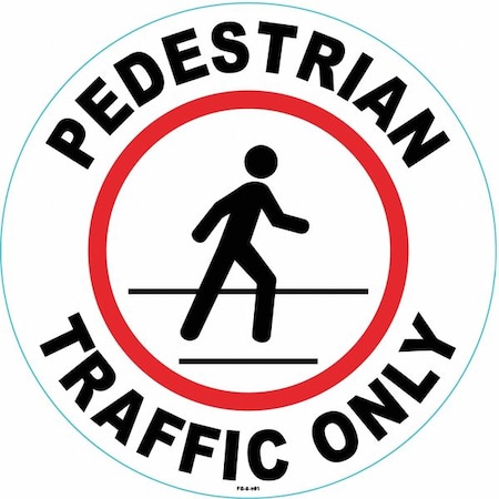 Stranco Anti-Slip Floor Sign, 8 in H, 8 in W, Vinyl, Circle, English, FS-8-801, PK2 FS-8-801