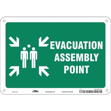 Condor Safety Sign, 7 in Height, 10 in Width, Polyethylene, Vertical Rectangle, English 485F83