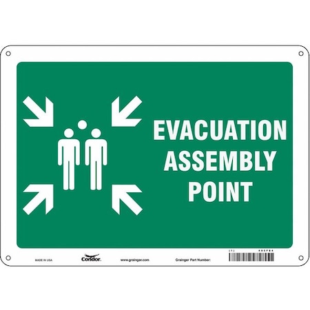 Condor Safety Sign, 10 in Height, 14 in Width, Polyethylene, Horizontal Rectangle, English 485F84