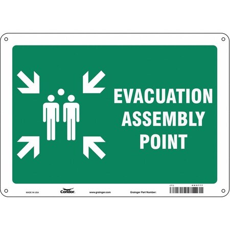 Condor Safety Sign, 10 in Height, 14 in Width, Aluminum, Horizontal Rectangle, English 485F77