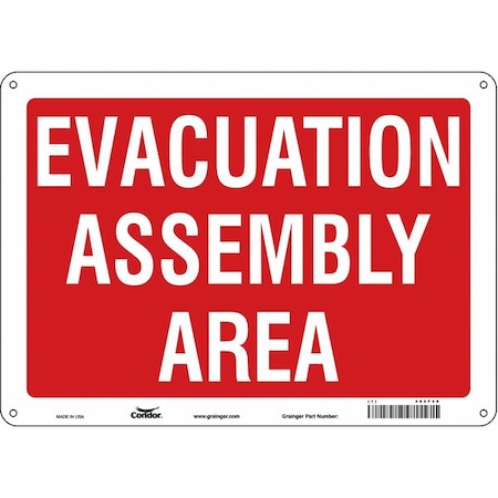 Condor Safety Sign, 10 in Height, 14 in Width, Aluminum, Horizontal Rectangle, English 485F40