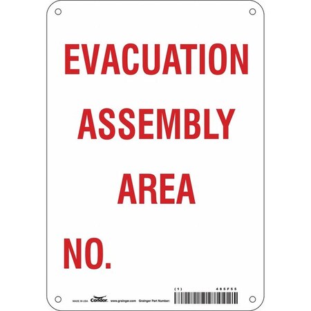 Condor Safety Sign, 10 in Height, 7 in Width, Aluminum, Horizontal Rectangle, English 485F55