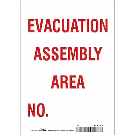 Condor Safety Sign, 10 in Height, 7 in Width, Vinyl, Horizontal Rectangle, English 485F59