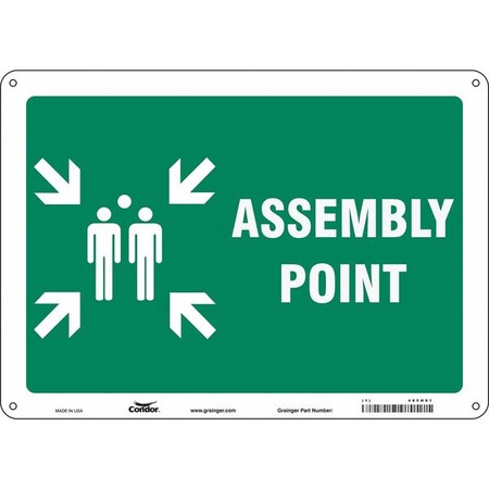 Condor Safety Sign, 10 in Height, 14 in Width, Polyethylene, Horizontal Rectangle, English 485H81