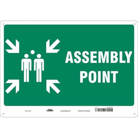 Condor Safety Sign, 14 in Height, 20 in Width, Polyethylene, Horizontal Rectangle, English 485H82