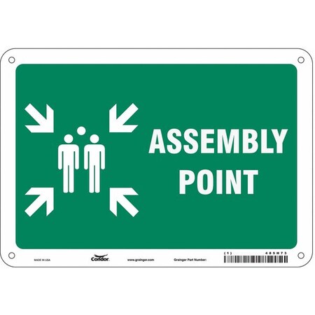 Condor Safety Sign, 7 in Height, 10 in Width, Aluminum, Vertical Rectangle, English 485H73
