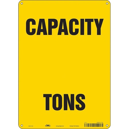 Condor CAPACITY TONS, 10 in W x 14 in H, Vertical Rectangle, Polyethylene, 485J74 485J74