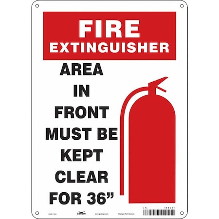 Condor AREA IN FRONT MUST BE KEPT CLEAR FOR 36 in, 10 in W x 14 in H, Vertical Rectangle, Aluminum, 485J51 485J51