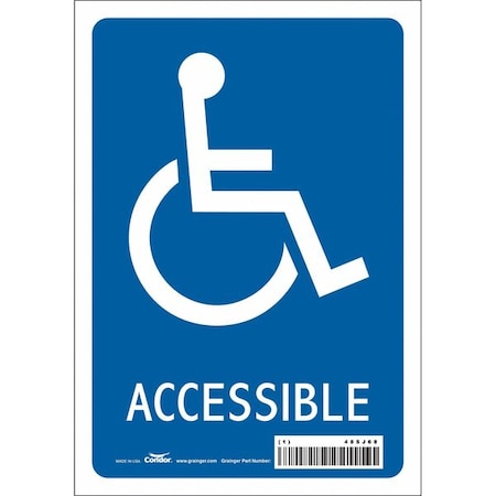Condor ACCESSIBLE, 7 in W x 10 in H, Horizontal Rectangle, Vinyl, 485J68 485J68