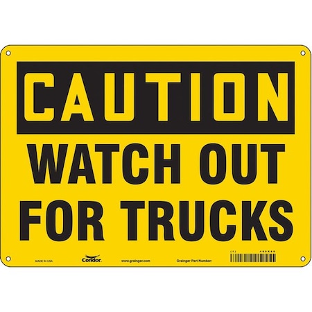 Condor Safety Sign, 10 in Height, 14 in Width, Polyethylene, Horizontal Rectangle, English, 485K80 485K80