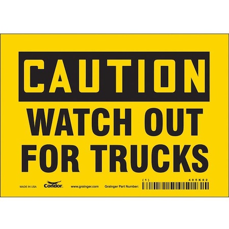 Condor Safety Sign, 5 in Height, 7 in Width, Vinyl, Horizontal Rectangle, English, 485K82 485K82