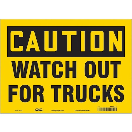 Condor Safety Sign, 10 in Height, 14 in Width, Vinyl, Horizontal Rectangle, English, 485K84 485K84