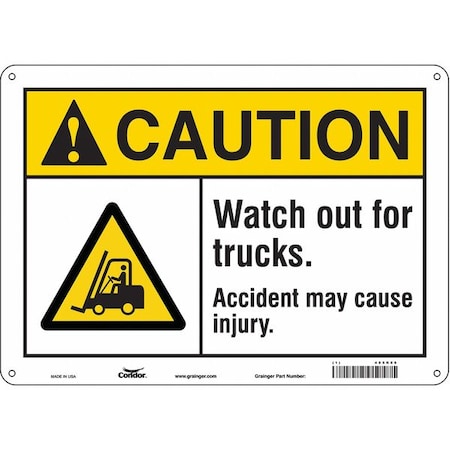 Condor Safety Sign, 10 in Height, 14 in Width, Aluminum, Horizontal Rectangle, English, 485K86 485K86