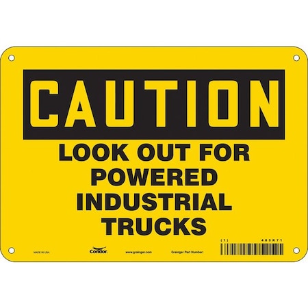 Condor Safety Sign, 7 in Height, 10 in Width, Polyethylene, Vertical Rectangle, English, 485K71 485K71