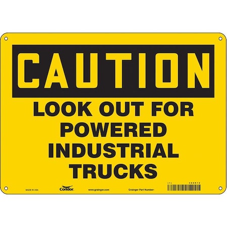 Condor Safety Sign, 10 in Height, 14 in Width, Polyethylene, Horizontal Rectangle, English, 485K72 485K72