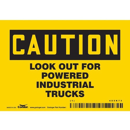 Condor Safety Sign, 3 1/2 in Height, 5 in Width, Vinyl, Horizontal Rectangle, English, 485K73 485K73