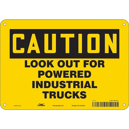 Condor Safety Sign, 7 in Height, 10 in Width, Aluminum, Vertical Rectangle, English, 485K69 485K69