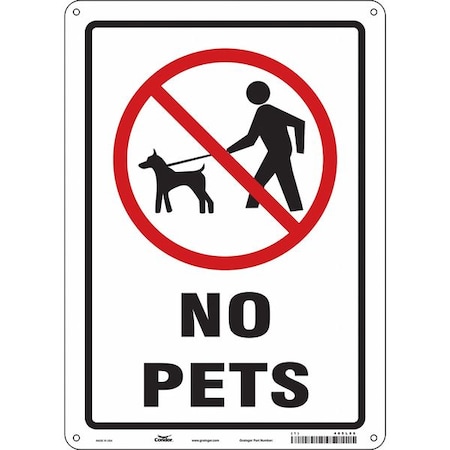 Condor NO PETS, 10 in W x 14 in H, Vertical Rectangle, Vinyl, 485L86 485L86