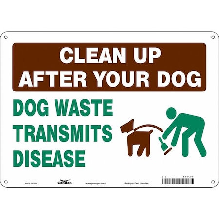 Condor CLEAN UP AFTER YOUR DOG DOG WASTE TRANSMITS DISEASE, 14 in W x 10 in H, 485L95 485L95