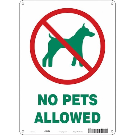 Condor NO PETS ALLOWED, 10 in W x 14 in H, Vertical Rectangle, Polyethylene, 485L73 485L73