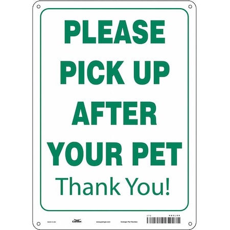Condor PLEASE PICK UP AFTER YOUR PET THANK YOU!, 10 in W x 14 in H, , Polyethylene, 485L55 485L55