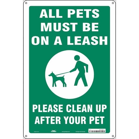 Condor ALL PETS MUST BE ON A LEASH PLEASE CLEAN UP AFTER YOUR PET, 12 in W x 18 in H, 485M31 485M31