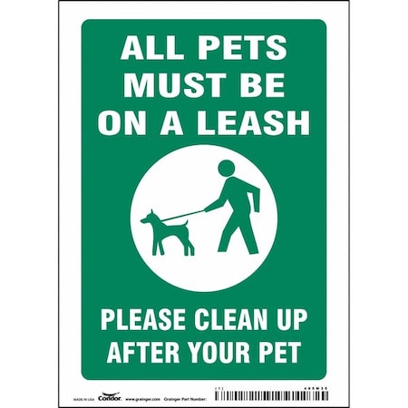 Condor ALL PETS MUST BE ON A LEASH PLEASE CLEAN UP AFTER YOUR PET, 5 in W x 7 in H, 485M35 485M35