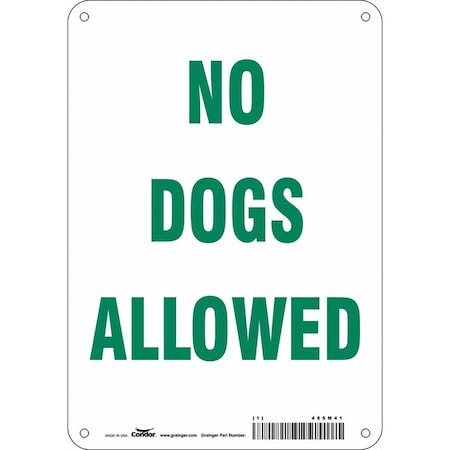 Condor Safety Sign, 10 in Height, 7 in Width, Polyethylene, Horizontal Rectangle, English 485M41