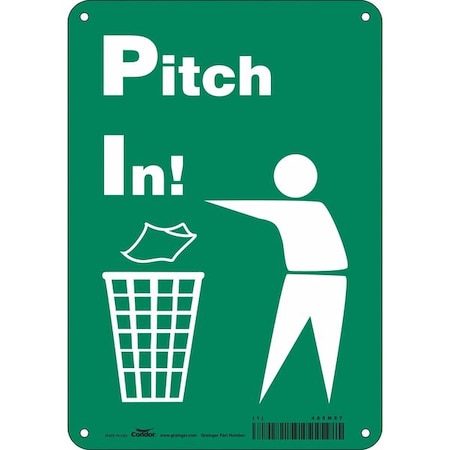 Condor PITCH IN!, 7 in W x 10 in H, Horizontal Rectangle, Polyethylene, 485M57 485M57