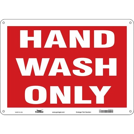 Condor HAND WASH ONLY, 14 in W x 10 in H, Horizontal Rectangle, Polyethylene, 485N30 485N30