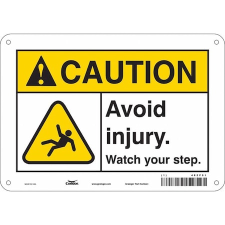 Condor Safety Sign, 7 in Height, 10 in Width, Aluminum, Vertical Rectangle, English, 485P81 485P81