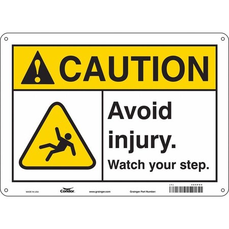 Condor Safety Sign, 10 in Height, 14 in Width, Vinyl, Horizontal Rectangle, English, 485P86 485P86