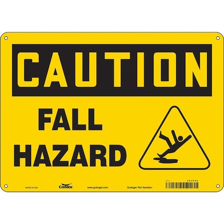 Condor Safety Sign, 10 in Height, 14 in Width, Polyethylene, Horizontal Rectangle, English, 485P98 485P98