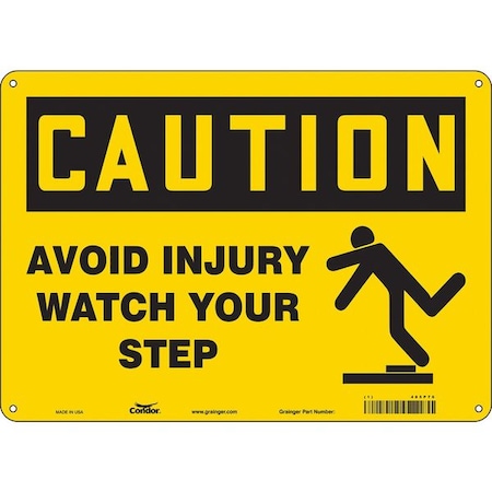 Condor Safety Sign, 10 in Height, 14 in Width, Aluminum, Horizontal Rectangle, English, 485P76 485P76