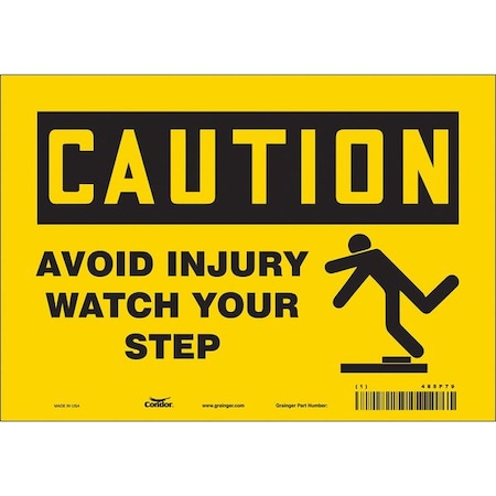 Condor Safety Sign, 7 in Height, 10 in Width, Vinyl, Vertical Rectangle, English, 485P79 485P79