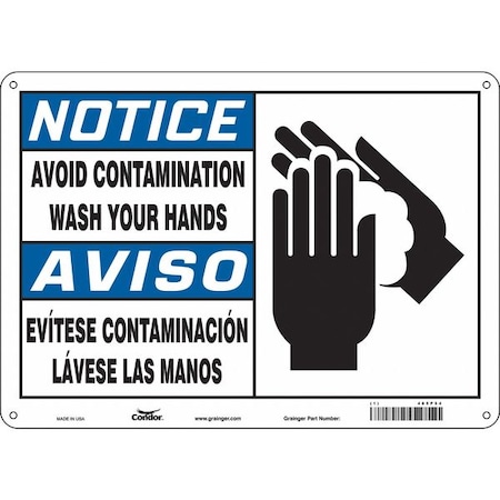 Condor WASH YOUR HANDS BEFORE LEAVING AS A SANITARY MEASURE., 14 in W x, 10 in H, 485P54 485P54