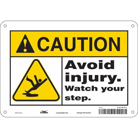 Condor Safety Sign, 7 in Height, 10 in Width, Polyethylene, Vertical Rectangle, English, 485R04 485R04