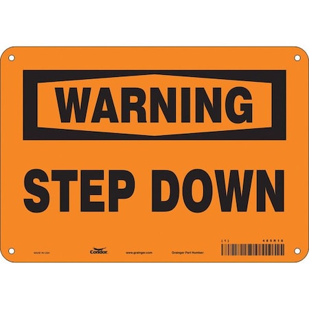 Condor Safety Sign, 7 in Height, 10 in Width, Polyethylene, Vertical Rectangle, English, 485R18 485R18
