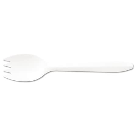 Zoro Select Disposable Spork, White, Med, PK1000 V01790
