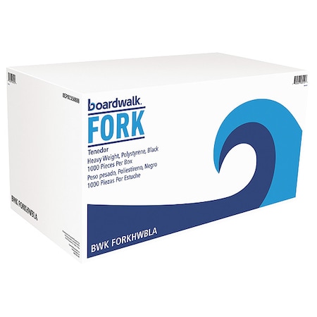 Zoro Select Disposable Fork, Black, Plastic, PK1000 BWKFORKHWPPBLA