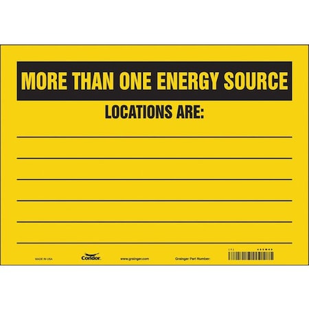 Condor Safety Sign, 10 in Height, 14 in Width, Vinyl, Horizontal Rectangle, English, 485W80 485W80