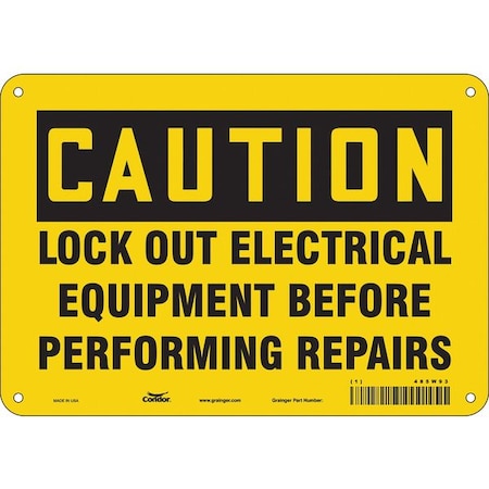 Condor Lockout Sign, 10" W, 7" H, 0.032" Thickness, 485W93 485W93
