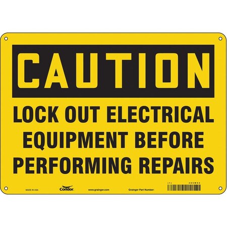 Condor Lockout Sign, 14"W, 10" H, 0.032" Thickness 485W94