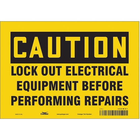 Condor Lockout Sign, 10" W, 7" H, 0.004" Thickness, 485W97 485W97