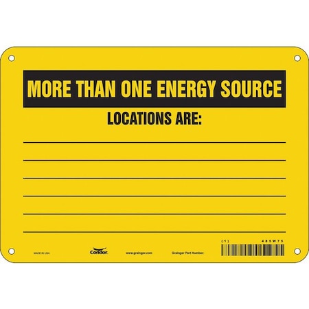 Condor Safety Sign, 7 in Height, 10 in Width, Aluminum, Vertical Rectangle, English, 485W75 485W75