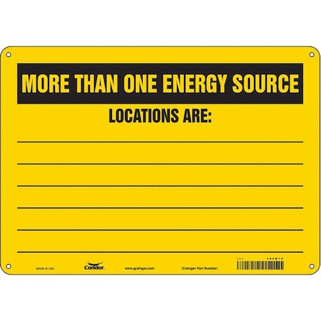 Condor Safety Sign, 10 in Height, 14 in Width, Aluminum, Horizontal Rectangle, English, 485W76 485W76