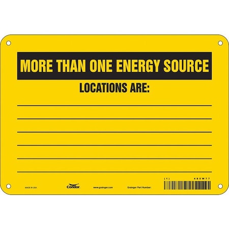 Condor Safety Sign, 7 in Height, 10 in Width, Polyethylene, Vertical Rectangle, English, 485W77 485W77