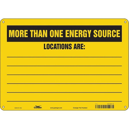 Condor Safety Sign, 10 in Height, 14 in Width, Polyethylene, Horizontal Rectangle, English, 485W78 485W78