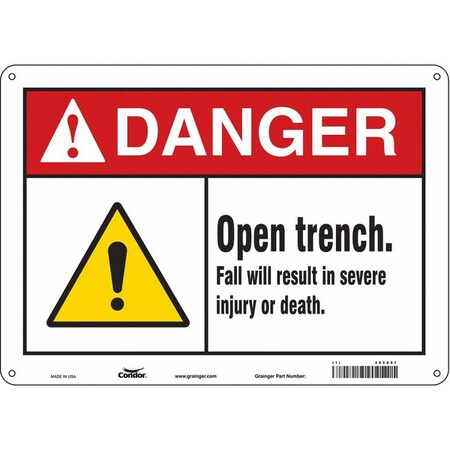 Condor Safety Sign, 10 in Height, 14 in Width, Polyethylene, Horizontal Rectangle, English, 485X87 485X87